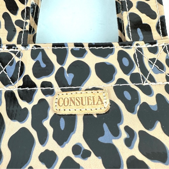Consuela Grab N Go Mini Bag Leopard Vinyl Double Handle Tote No Closure - Picture 7 of 14